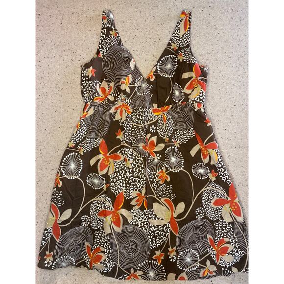 Old Navy Dresses & Skirts - Old Navy Dress Women's XL Brown Print 2007 Y2K 100% Cotton Boho Fairy Cottage